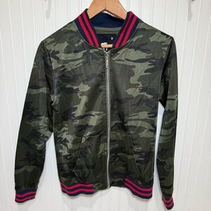 American Stitch Camouflage Track Jacket with Red Stripes